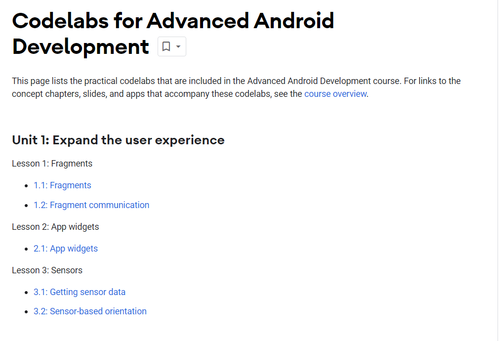 Codelabs for Advanced Android Development