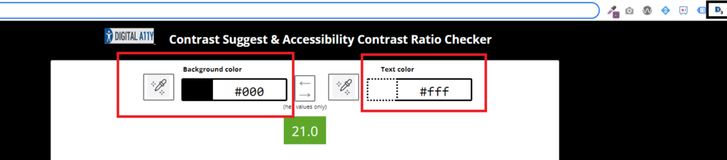 DigitalA11Y Color Contrast Checker Google Chrome Extension
