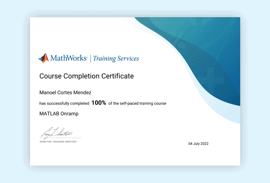MATLAB free certificate example